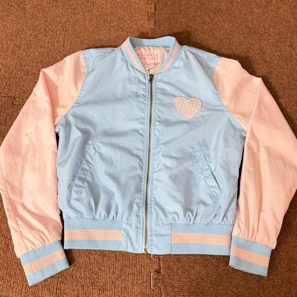 Melanie Martinez Cry Baby Bomber Jacket Blue Pink Pastel Graphic Small SM rare